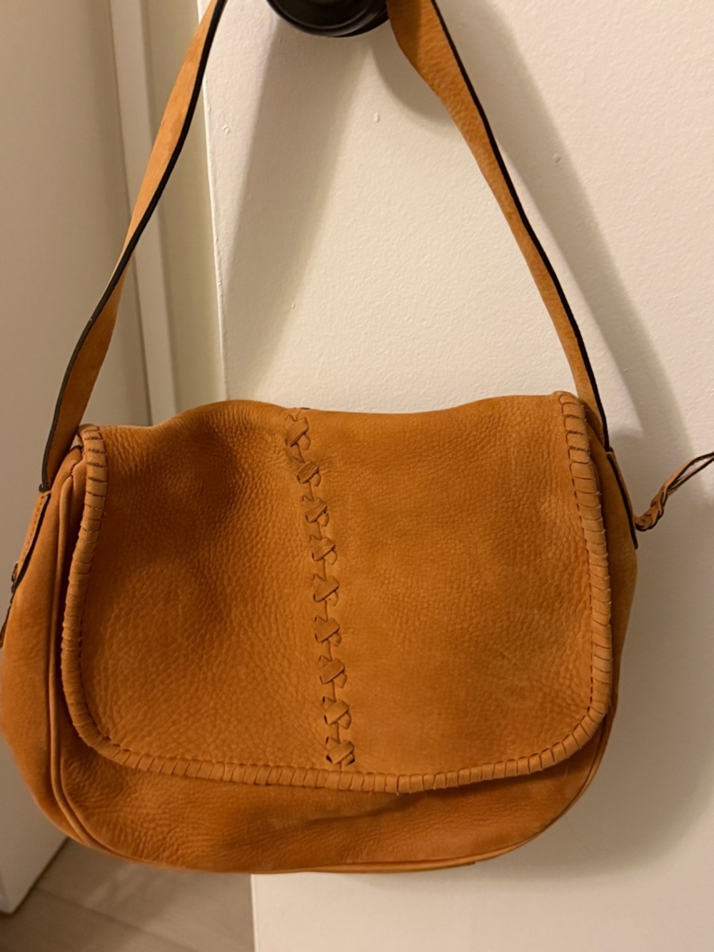Adrienne Vittadini Cognac Leather Shoulder Bag